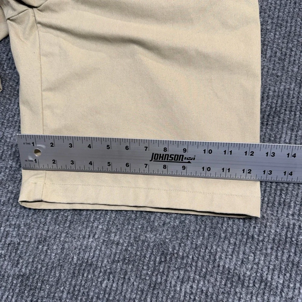 Dennis Uniform Mens Khaki Chino Short Tan 040720 Size 38 Cotton Blend Flat Front